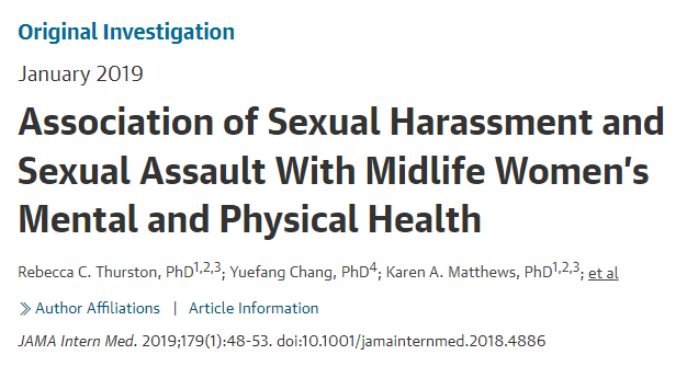 受害者一生的阴影，研究发现，遭受性骚扰会对女性健康有所损害